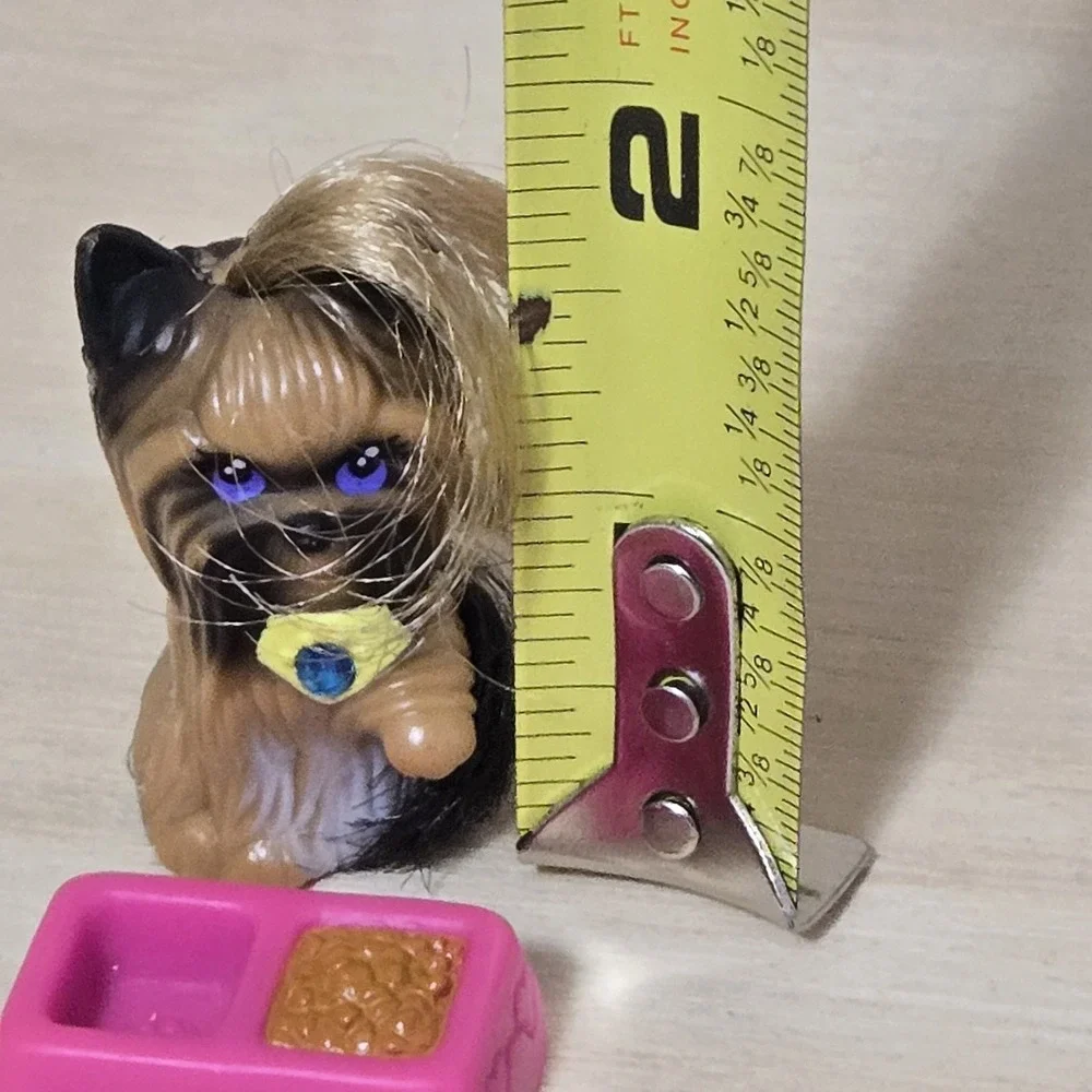 Vintage Kenner Littlest Pet Shop Silky Yorkie Pup Dog Puppy Food Dish